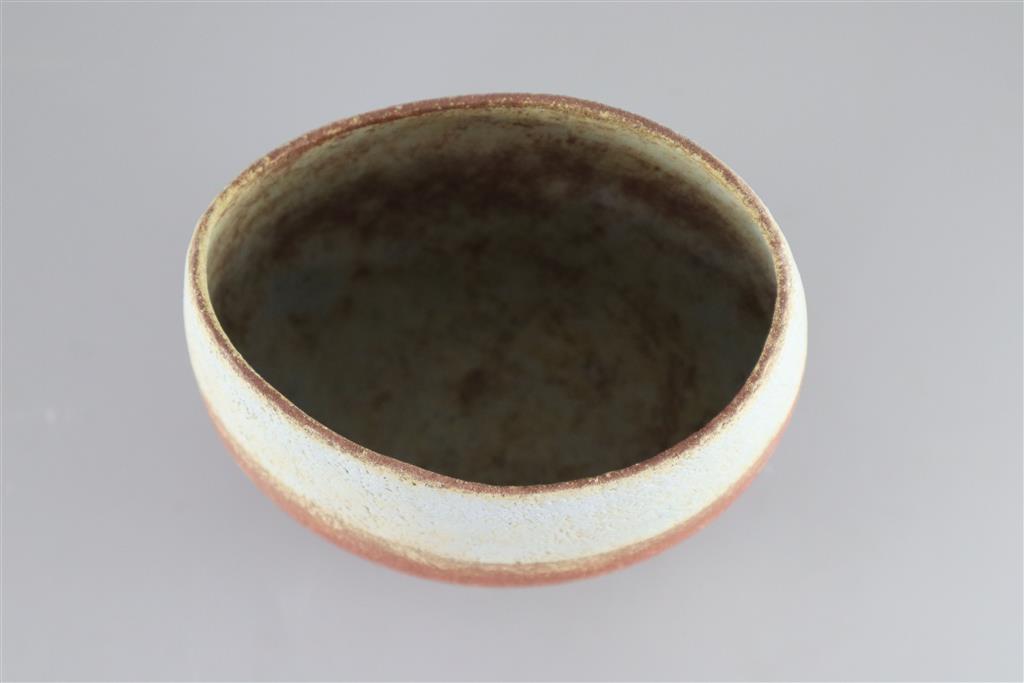 John Ward (b.1938). A hand-built stoneware vase, 21cm high